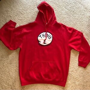Universal Studios Red 'Thing 1' Hoodie Sweatshirt 90’s Y2K Dr Seuss Thing 1